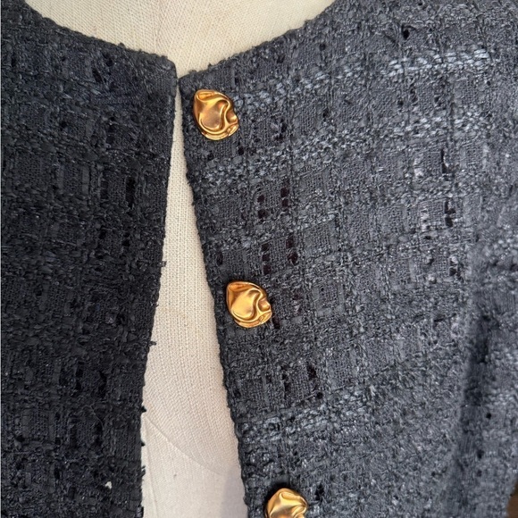 Reformation Trista Tweed Jacket in Black - Picture 8 of 12
